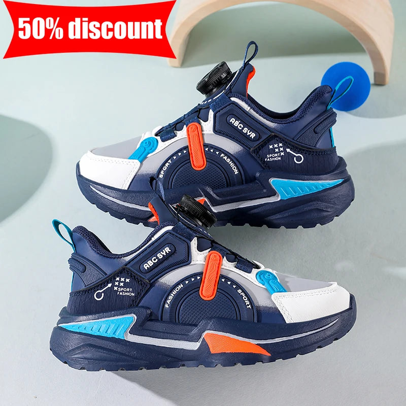 Childrens Sports Shoes Fashion Leather Comfortable Breathable Boys Casual Soft Bottom Non Slip Walking Outdoor Running Shoes