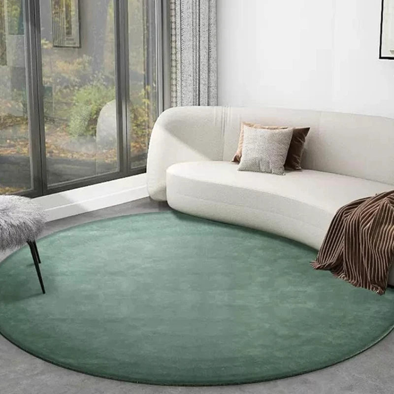 Modern Minimalist Carpets for Living Room Light Luxury Bedroom Decor Green Carpet Round Lounge Mat Home Fluffy Soft Plush Rug