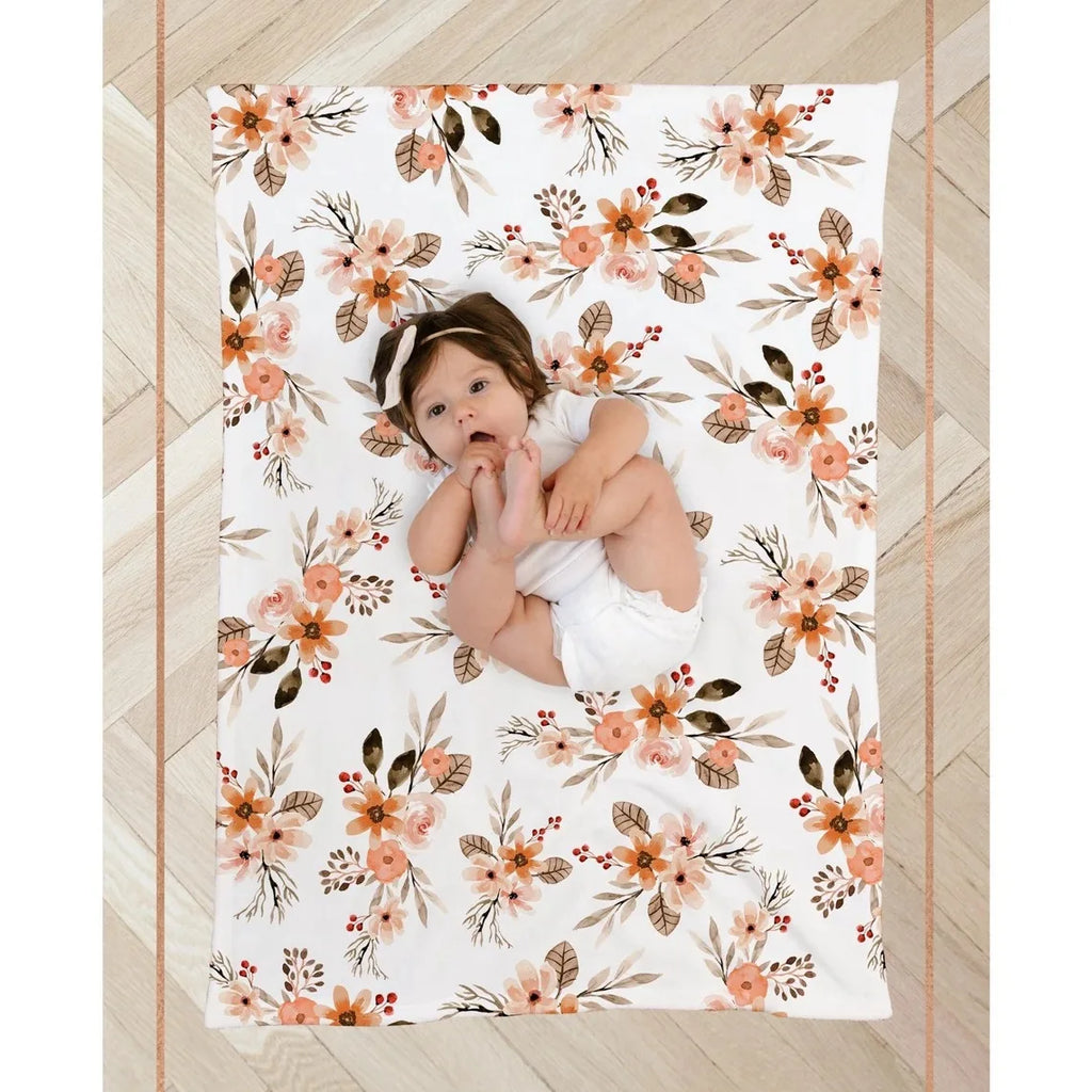 3pc Set Baby Swaddle Wrap for Newborns with Floral Headband