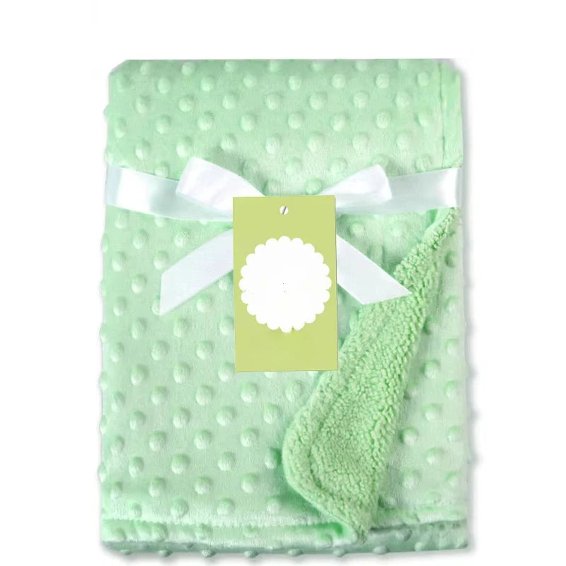 Baby Blanket & Swaddling Newborn Thermal Soft Fleece Blanket Winter Solid Bedding Set Cottons Quilt Infants Bedding Swaddle Wrap