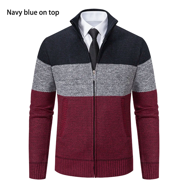 Men's Autumn and Winter New Stand-up Cardigan Sweater Trend Sweater Coat