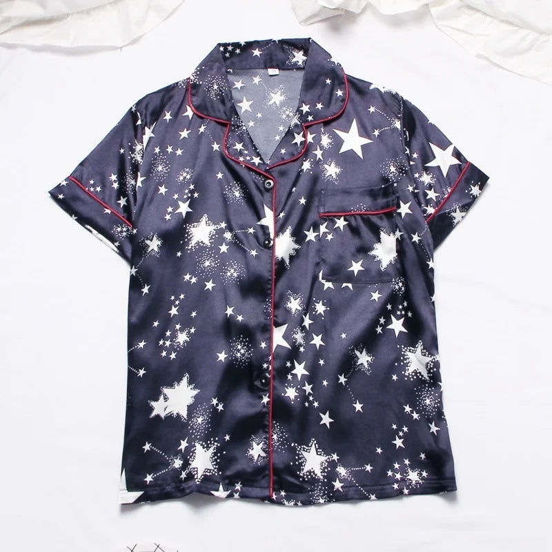 Spring Autumn Pajama Women Silk Satin Pajamas Set Long Sleeve Shirt with Trouser Sleepwear Loungewear Female Pajamas Suits Mujer