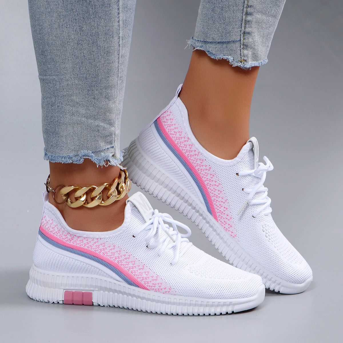 Women's Summer Breathable Mesh Flat Shoes - Casual Sneakers with Free Shipping