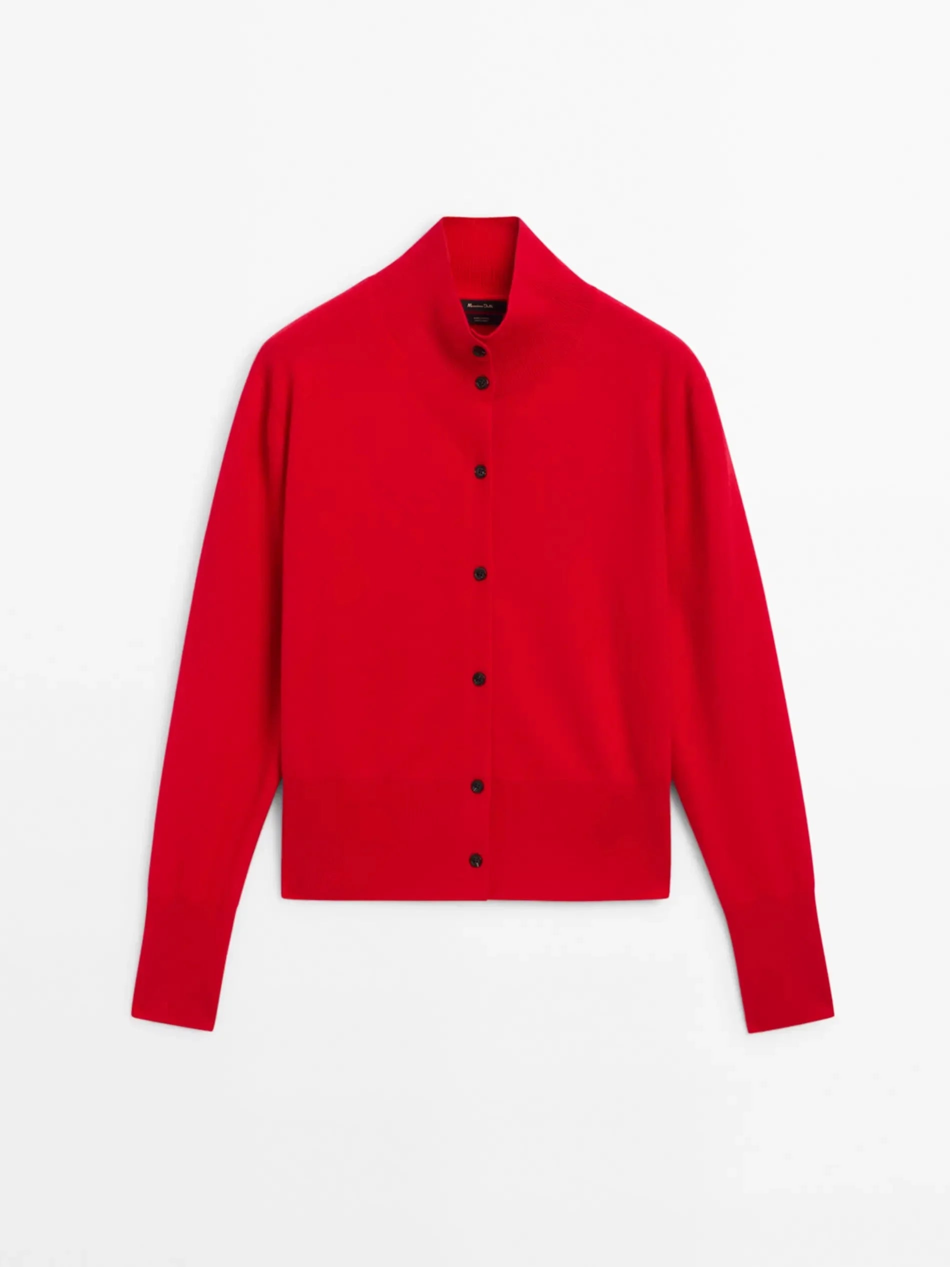 Ethereal costume 2025 massidutti spring new style of Minimalist commuter slim high-neck long-sleeved knit cardigan