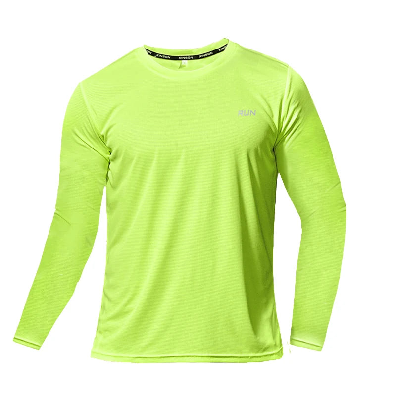 Summer Ice Silk Long Sleeve T-Shirt for Men 2023 - New Quick Dry Breathable Outdoor Running Wear with Sun Protection