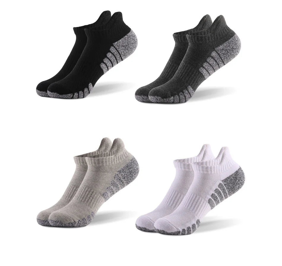 6 Pairs Thickened Towel Bottom Running Socks - Non-Slip Breathable Sports Socks