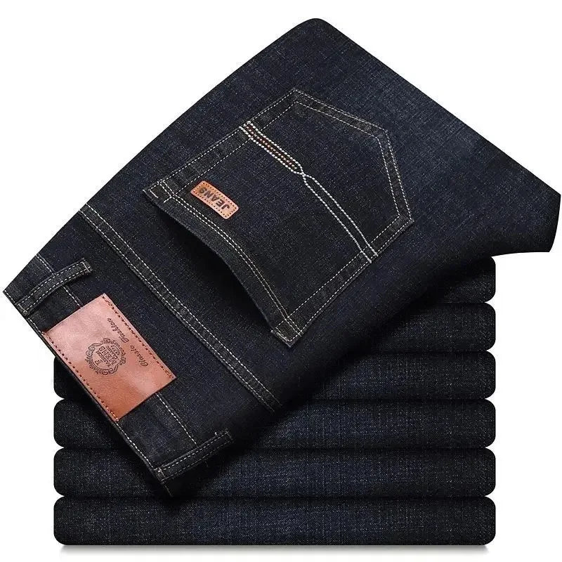2026 Spring New Arrival Men's Black Jeans, Blue Stretch Denim Pants, Business Casual Shopping Trousers, Asian Sizes 28-40