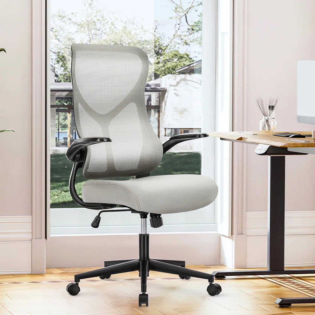 Ergonomic Office Chair - Lumbar Support Office Chair | High Back Swivel Rolling Chairs With Wheels And Arms-Rest