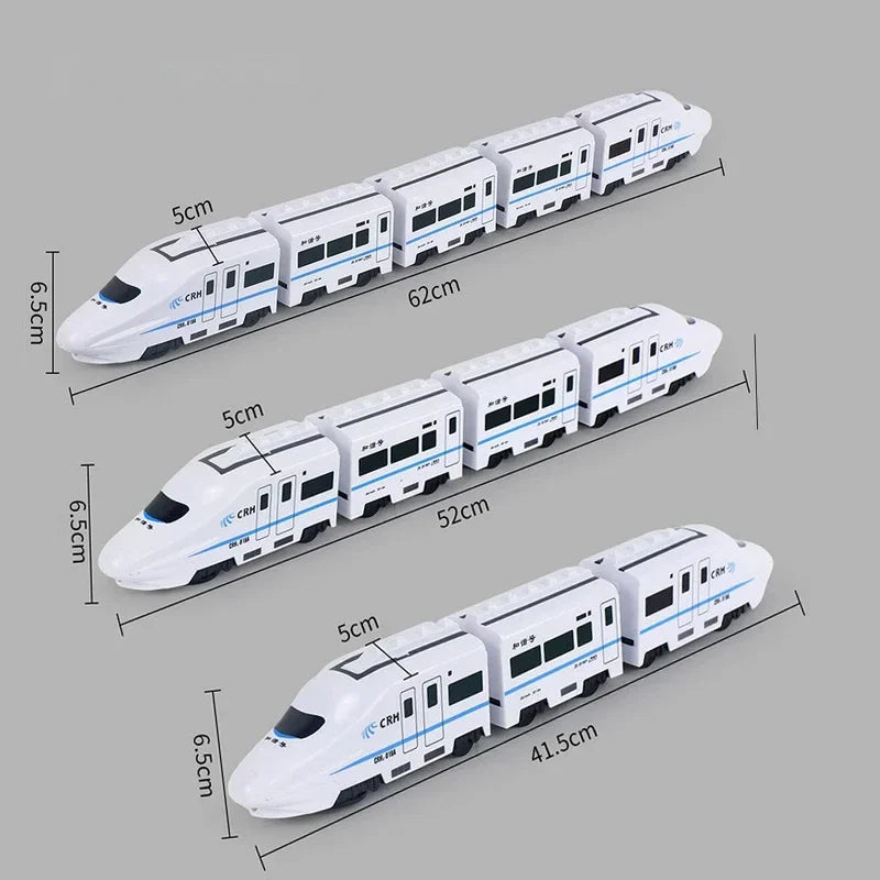 Kids DIY Simulation High Speed Railway Train Toy Car Electric Sound