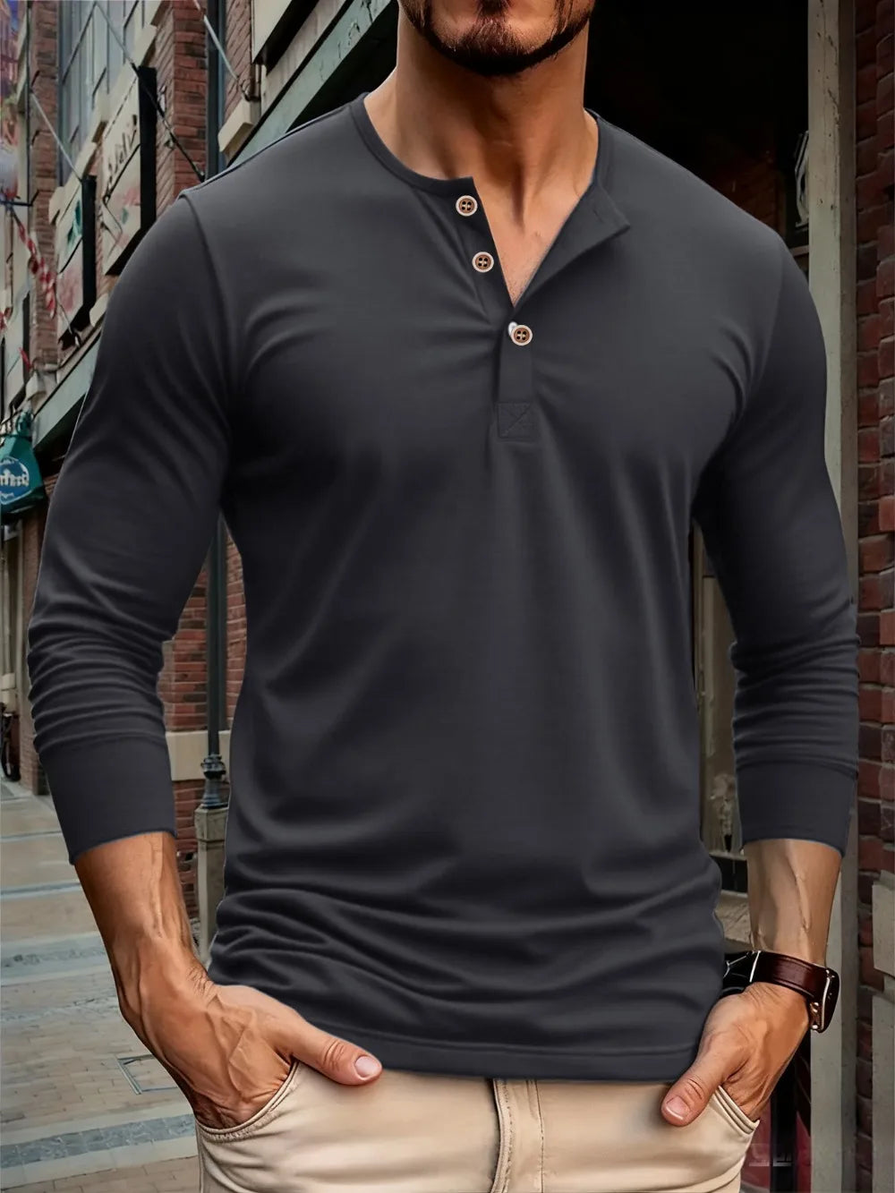 Autumn Men Button Long