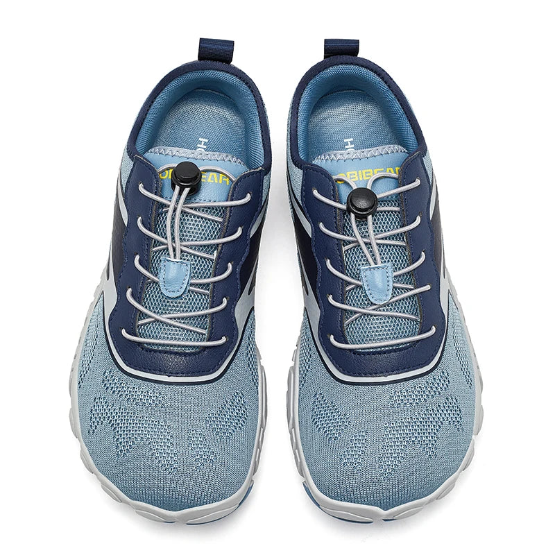 HOBIBEAR Men Women Barefoot Sneakers Wide Toe Elastic Band Beach Walking Shoes Mesh Breathable Running Sneakers