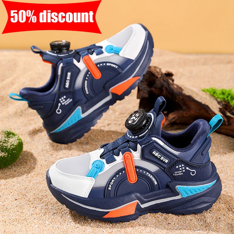 Childrens Sports Shoes Fashion Leather Comfortable Breathable Boys Casual Soft Bottom Non Slip Walking Outdoor Running Shoes