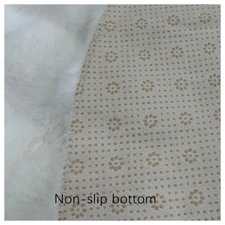 Bubble Velvet Faux Rabbit Fur Carpet Round Soft Fluffy Pet Mat Modern Living Room Decor Winter Warm Plush Kids Game Tent Mats