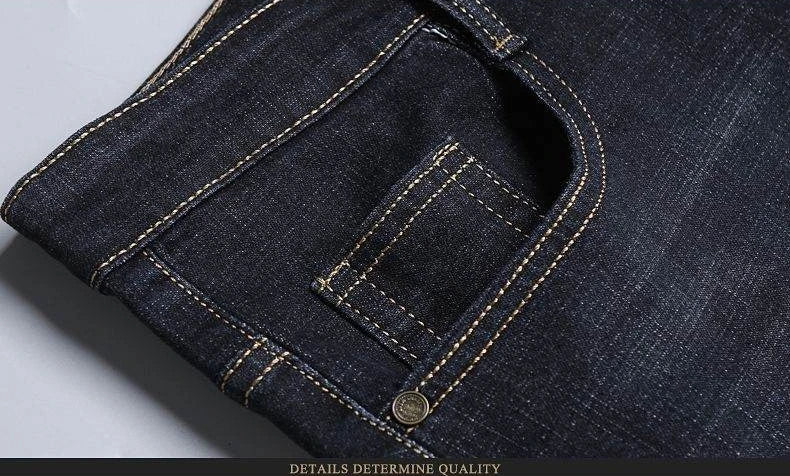 2026 Spring New Arrival Men's Black Jeans, Blue Stretch Denim Pants, Business Casual Shopping Trousers, Asian Sizes 28-40