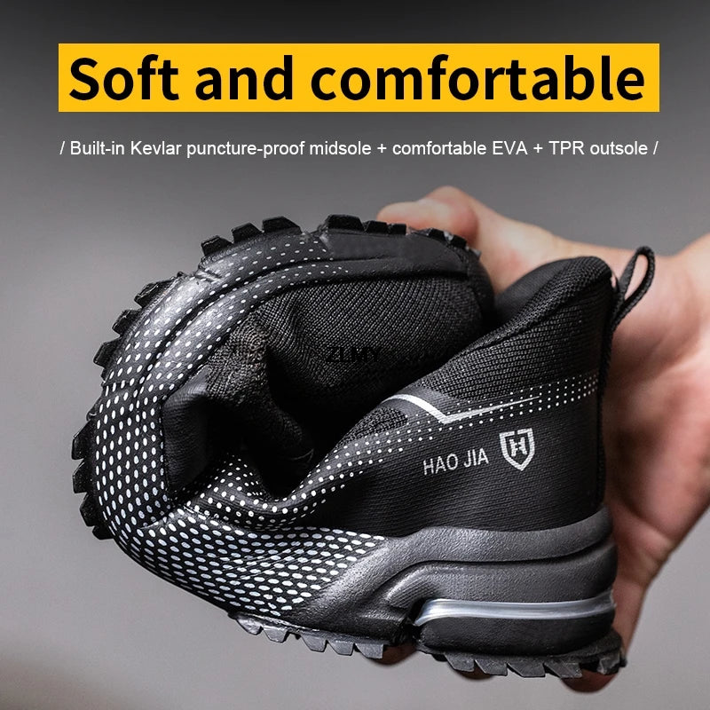 Fashion Safety Shoes Men Steel Toe Sneakers Puncture Proof Breathable Work Safety Boots Comfortable Work Shoes for Men