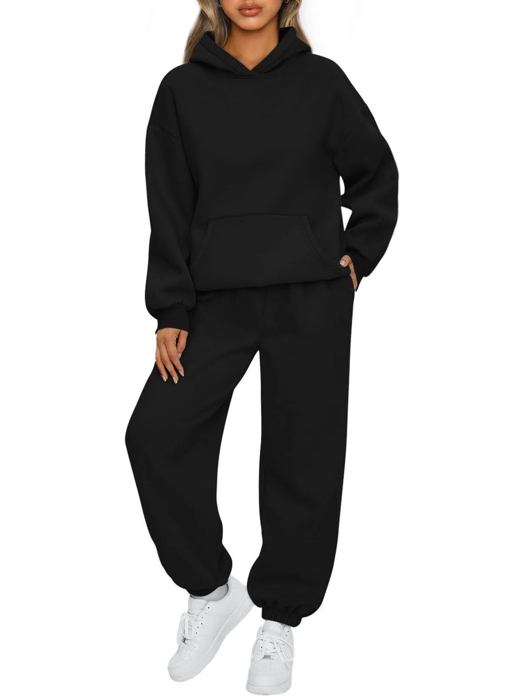 Women's Casual Hooded Sweatshirt and Sportswear Pants Set Long Sleeve Long Pants Autumn Season Fashion Ladies Outfit