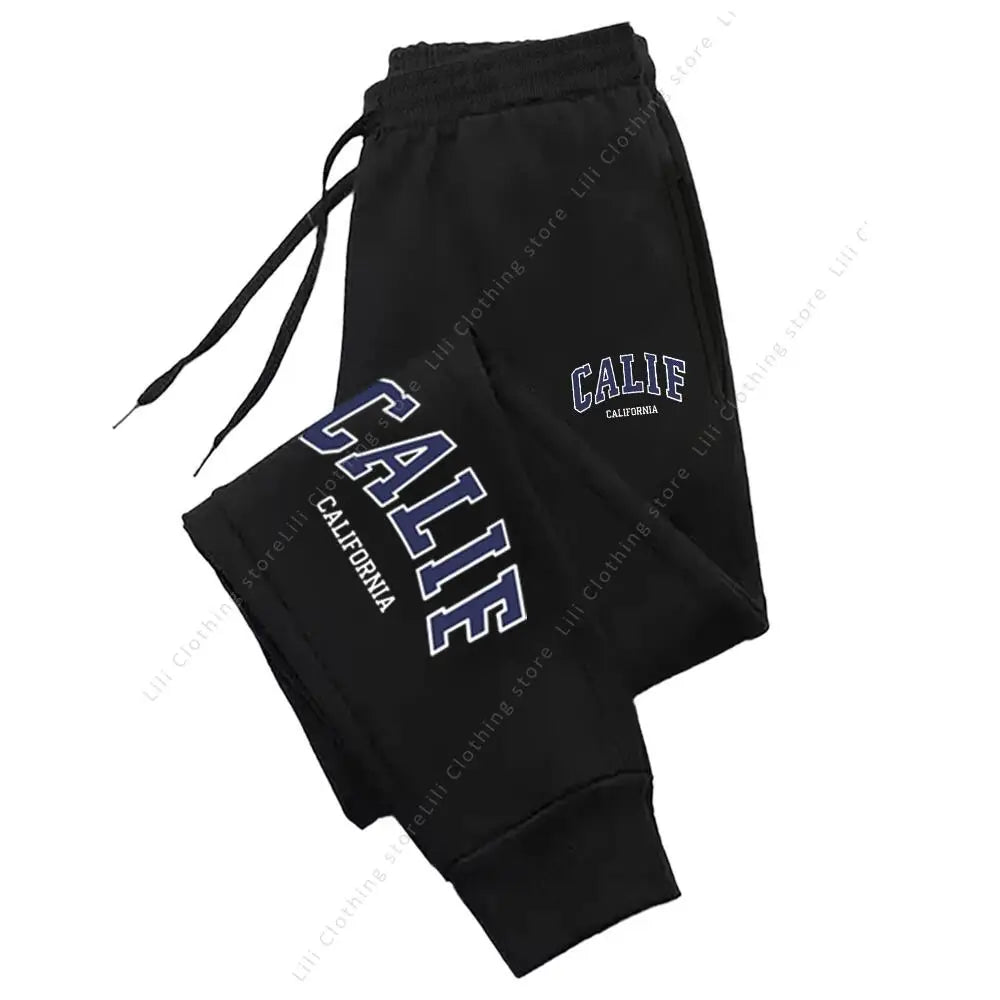 Women's High Quality Trousers Autumn Winter CALIF Letter Print Casual Sports Sweatpants Outdoor Running Jogger Pants