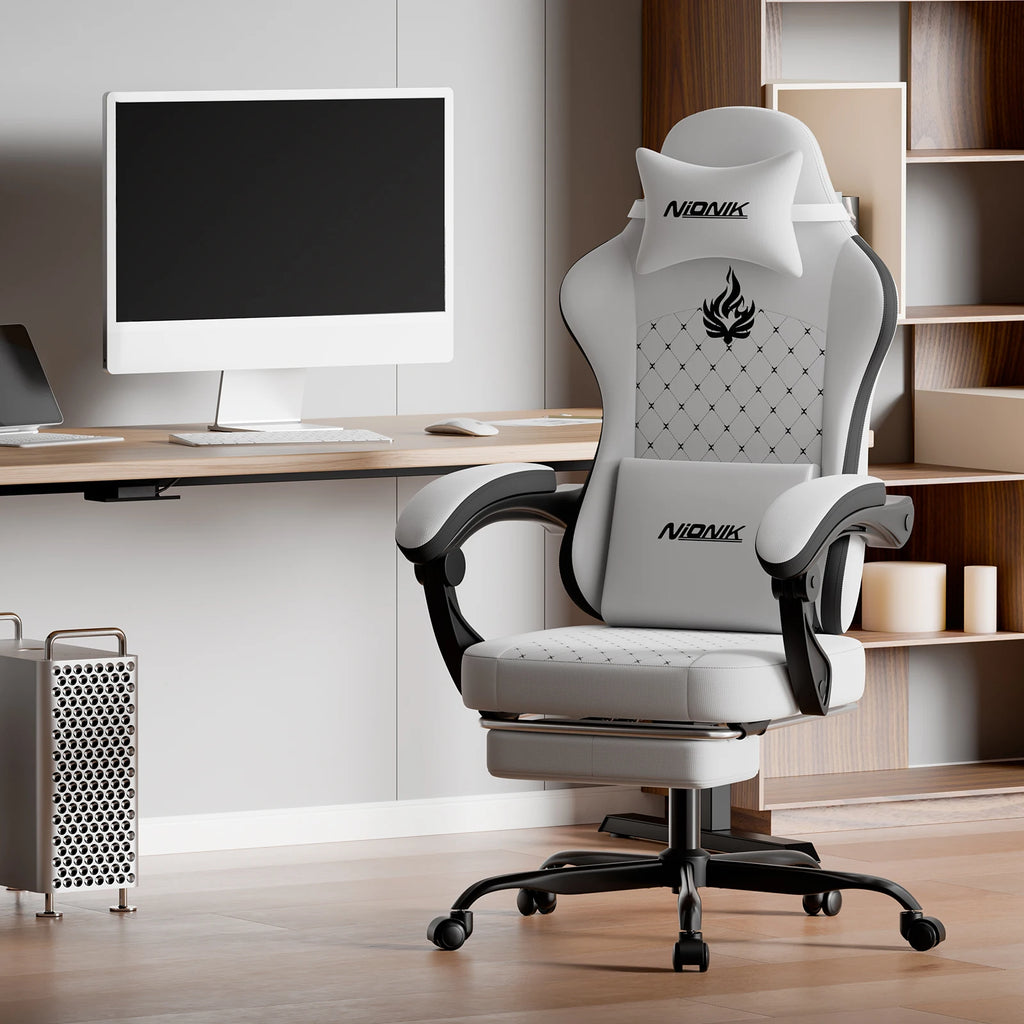 Gaming Chair with Footrest,