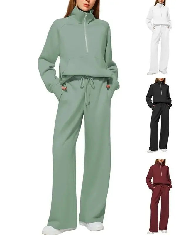 Spor Zipper Hoodie Set