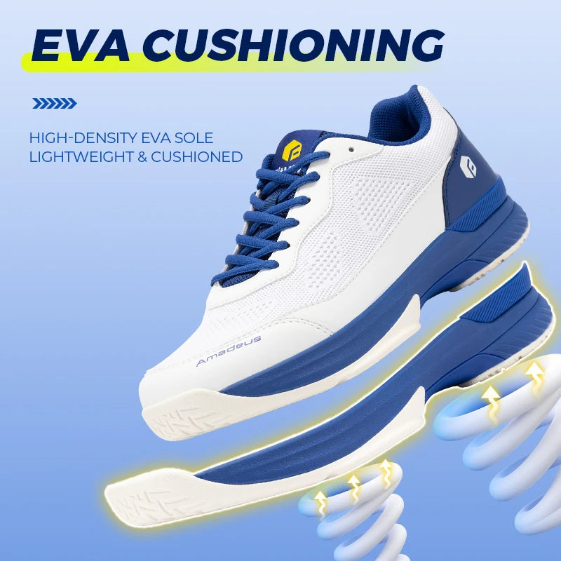 FitVille Men's Tennis Shoes Wide Version 2E Professional Training Sports Shoes Breathable Non-Slip Rackets With Arch Support