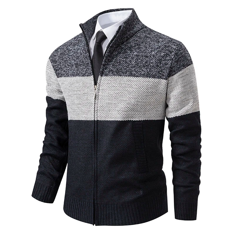 Men's Autumn and Winter New Stand-up Cardigan Sweater Trend Sweater Coat