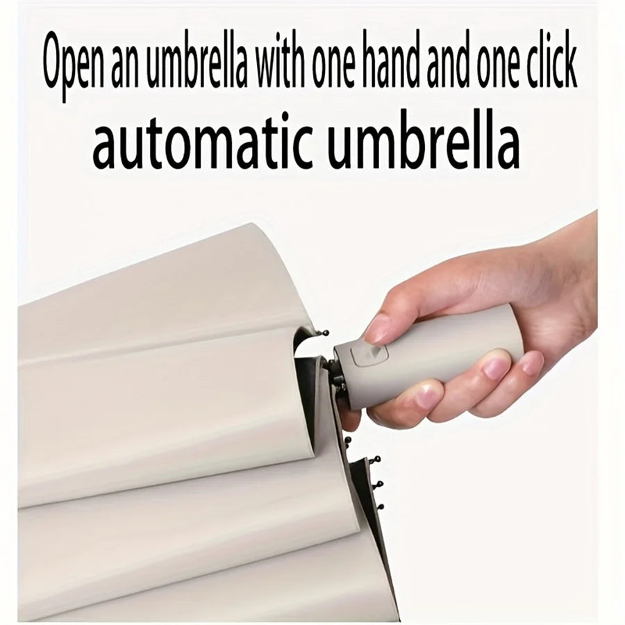 12 Bone Black Glue Fully Automatic Umbrella With Thick And Durable