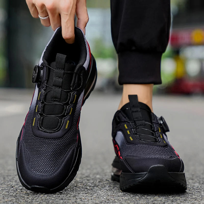 Men's Sports Shoes - High-Quality Outdoor Walking Mesh Breathable Rebound Anti Slip Flat Bottom Casual Running Shoes for Men