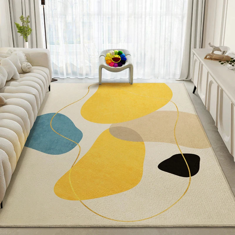 VIKAMA Scandinavian Minimalist Style Abstract Carpet for Living Room and Bedroom - Large Sofa Carpet for Home Decoration