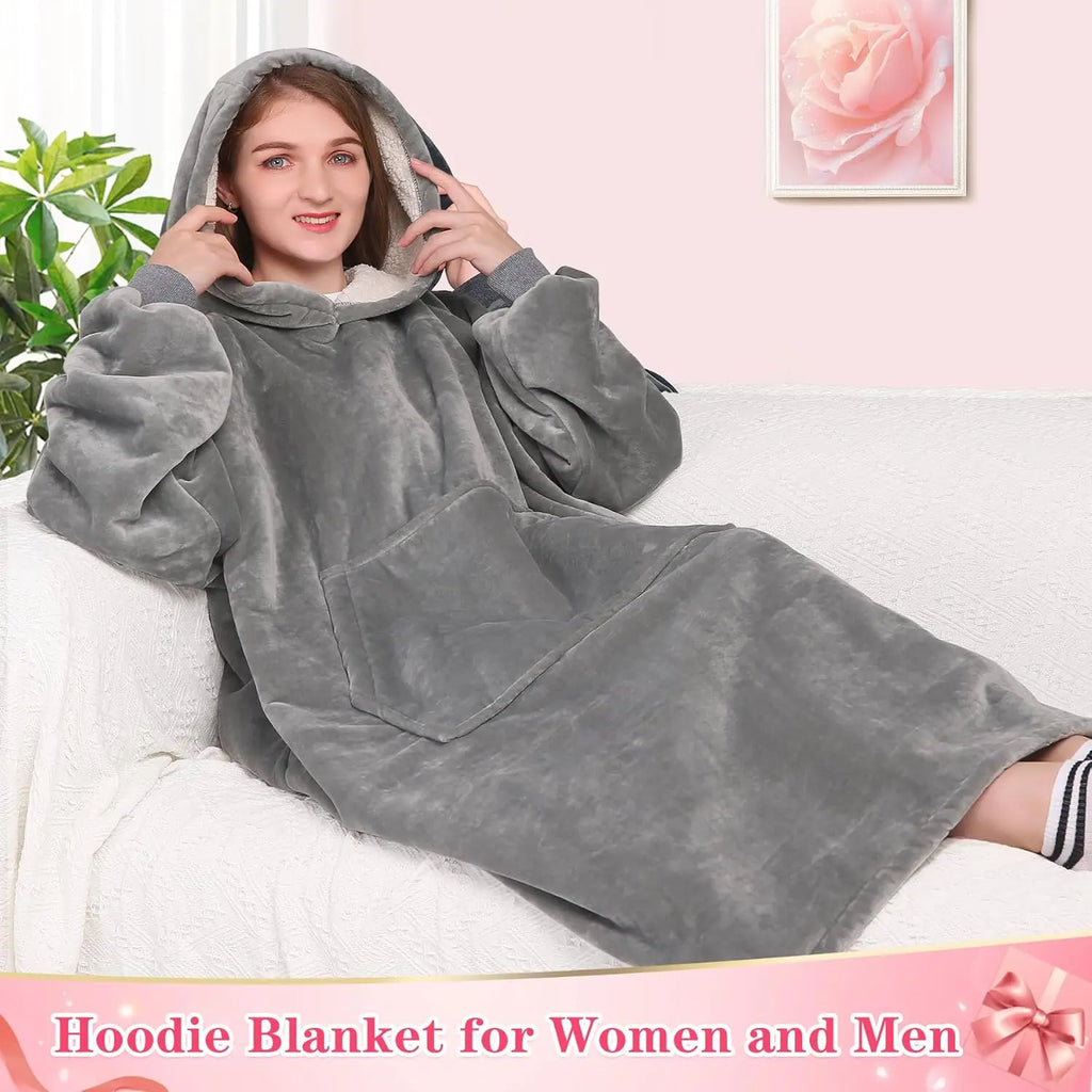 Super Sized Wearable Blanket Sports Shirt Gift for Men and Women, Soft