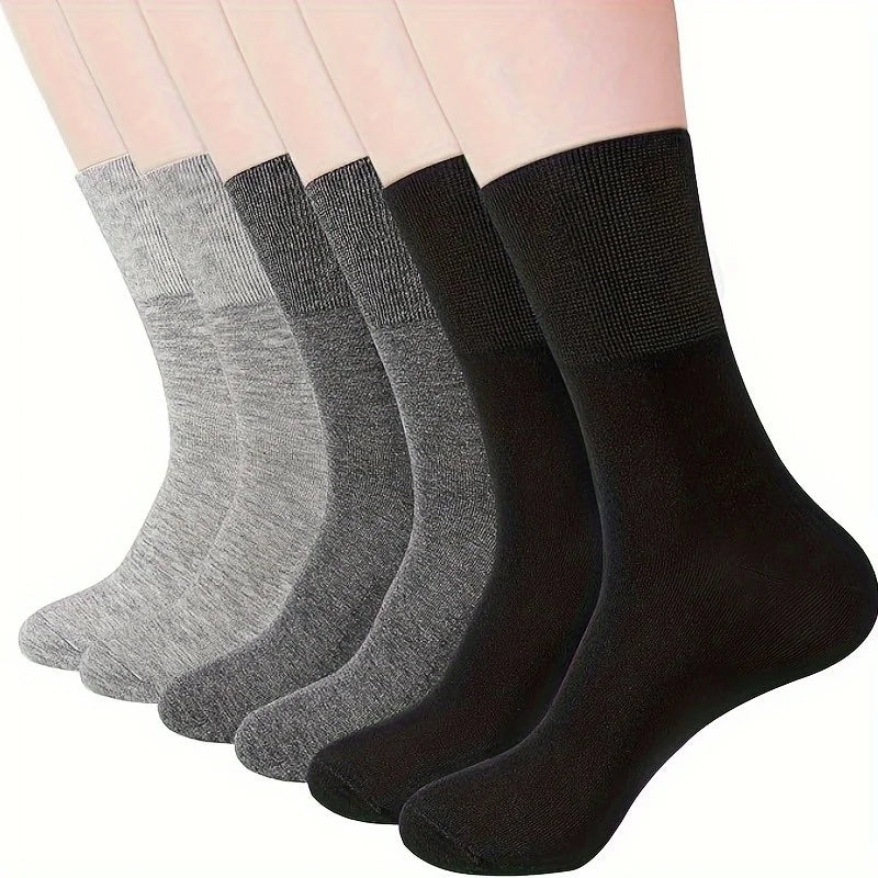 6 Pairs of Comfortable Cotton Diabetic Socks for Men and Women - No Elastic Waistband