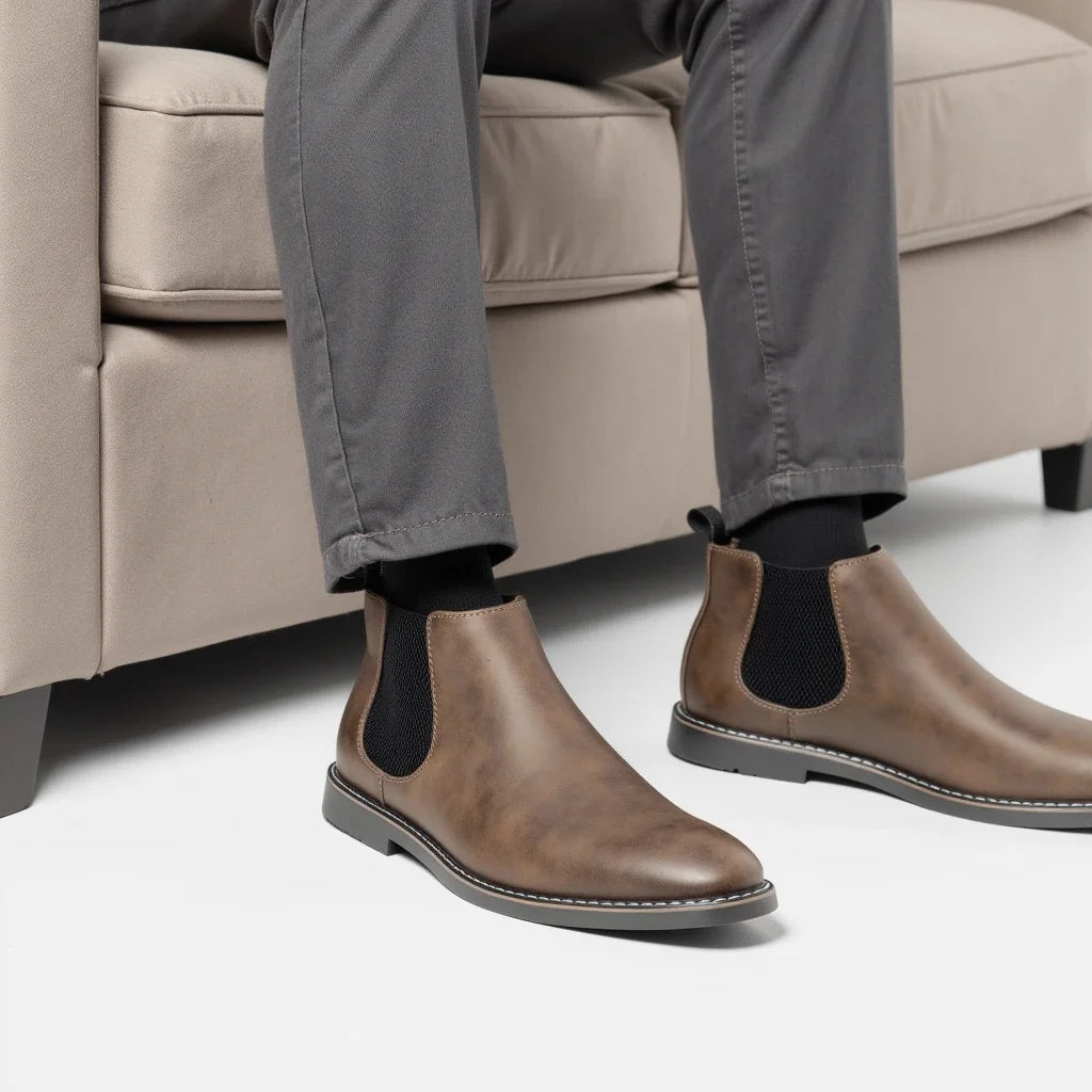 Men's 2026 Casual Comfortable Retro Chelsea Boots Fashion Leather