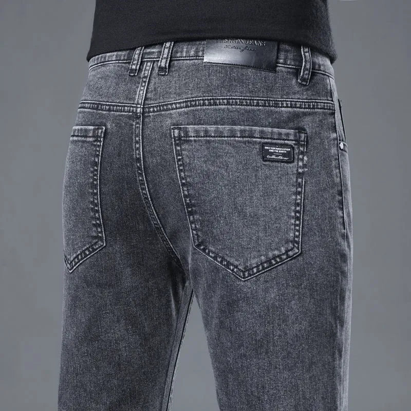 2026 Spring New Arrival Men's Black Jeans, Blue Stretch Denim Pants, Business Casual Shopping Trousers, Asian Sizes 28-40