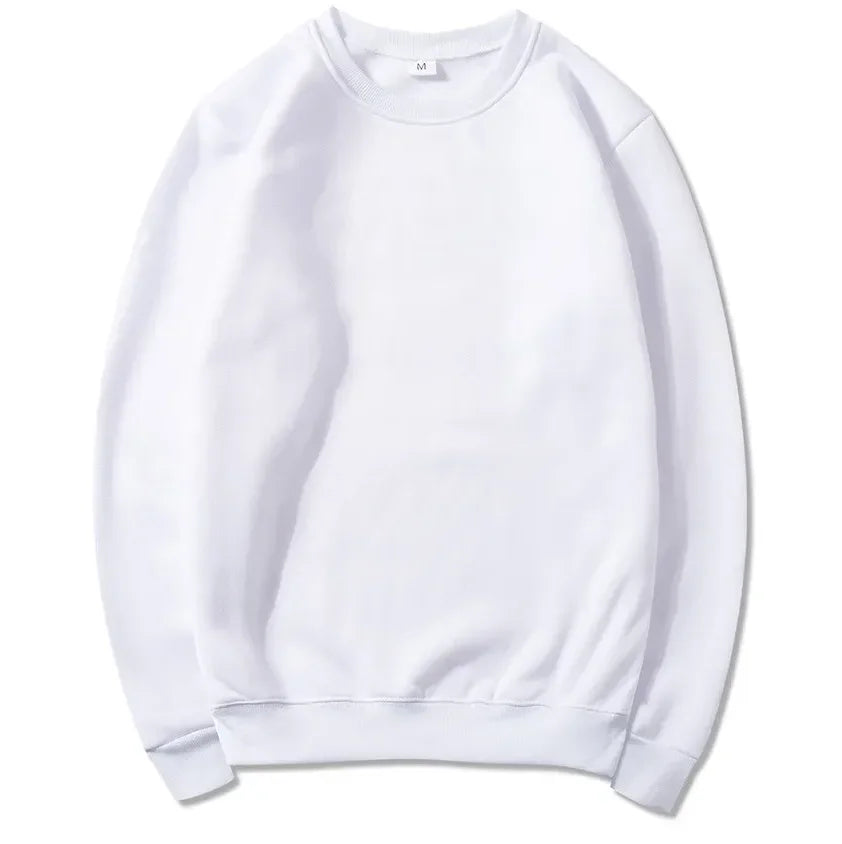 Korean Fashion Men's Round Neck Sweatshirts Autumn Long Sleeves Vacation Pullovers Tops Casual Popular Man Solid Sweatshirts