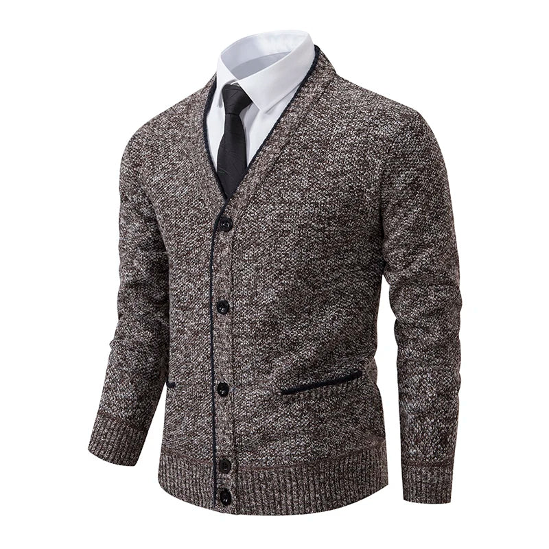Men's Knitted Cardigan Casual V-Neck Autumn and Winter Sweater Coat