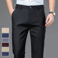 Men's Stretch Solid Black Smart Casual Trousers - Office Quick Dry Suit Pants - New Spring Autumn Korean Straight Pants