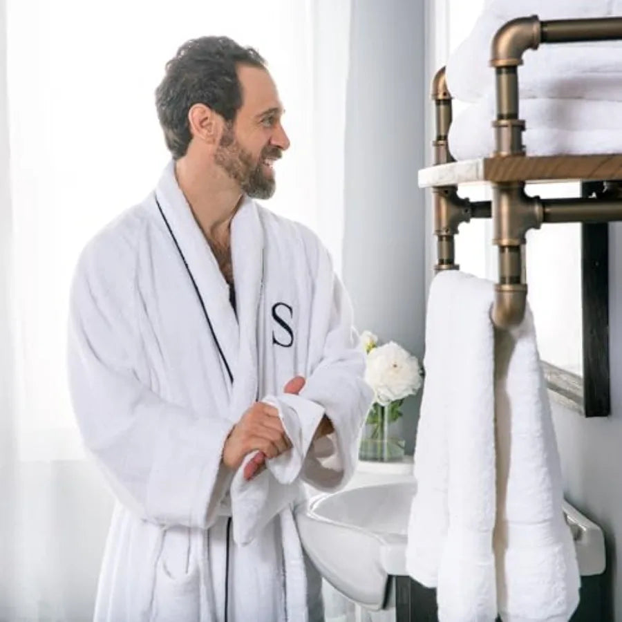 Superior Cotton Unisex Bathrobe - Soft and Absorbent Robe for Men and Women Bathroom Accessories Home Essentials