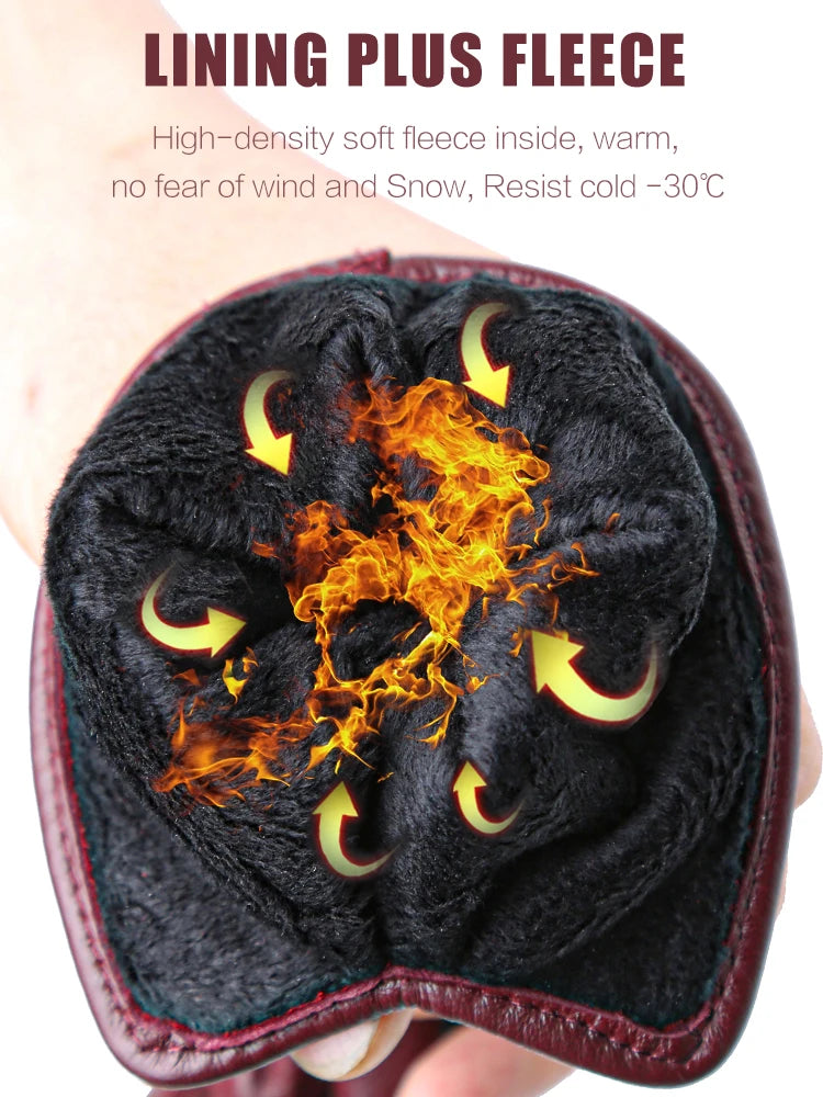 Women's sheepskin gloves winter
