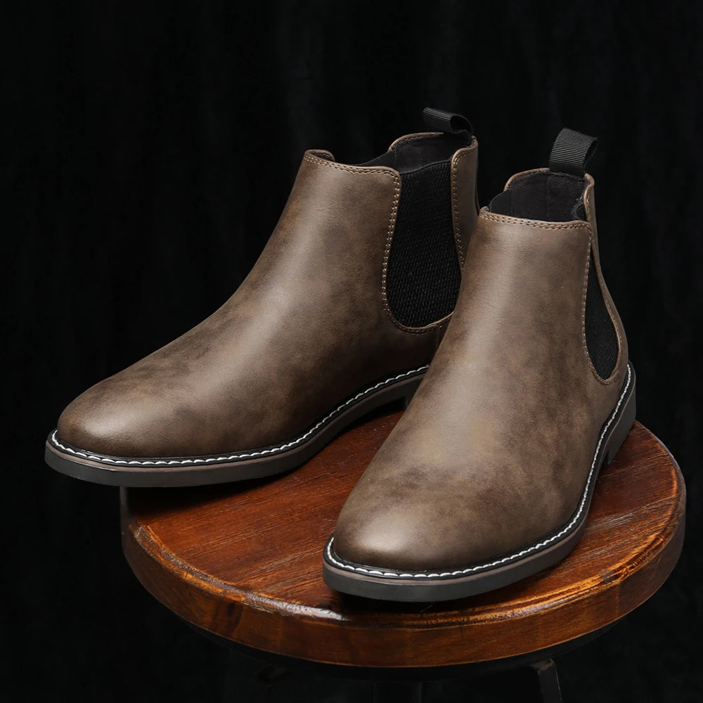 Men's 2026 Casual Comfortable Retro Chelsea Boots Fashion Leather