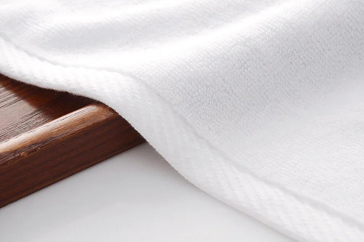 5Pcs White Towel 120g Thickened High Quality 32 Strands Cotton White Hotel Towel 35 * 75cm High Quality High End