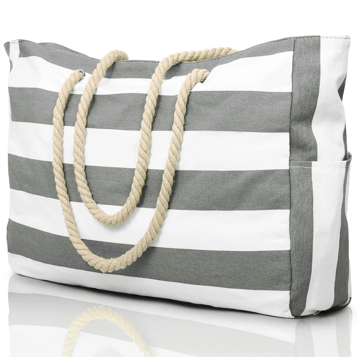 Striped zipper outer bag for outdoor travel and vacation, waterproof