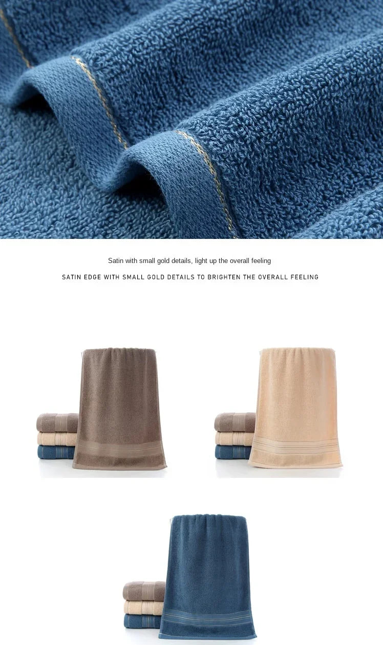 Soft Skin-Friendly Pure Cotton Towel - Thickened Quick Absorbent Quick Dry Face Towel, Durable Lightweight Shower Travel Use