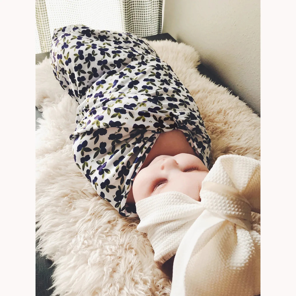 3pc Set Baby Swaddle Wrap for Newborns with Floral Headband