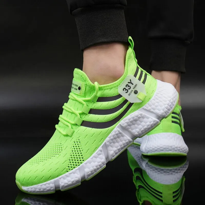 Men's Casual Sport Shoes Breathable Lightweight Sneakers Outdoor Mesh Black Running Shoes Athletic Jogging Tennis Walking Shoes