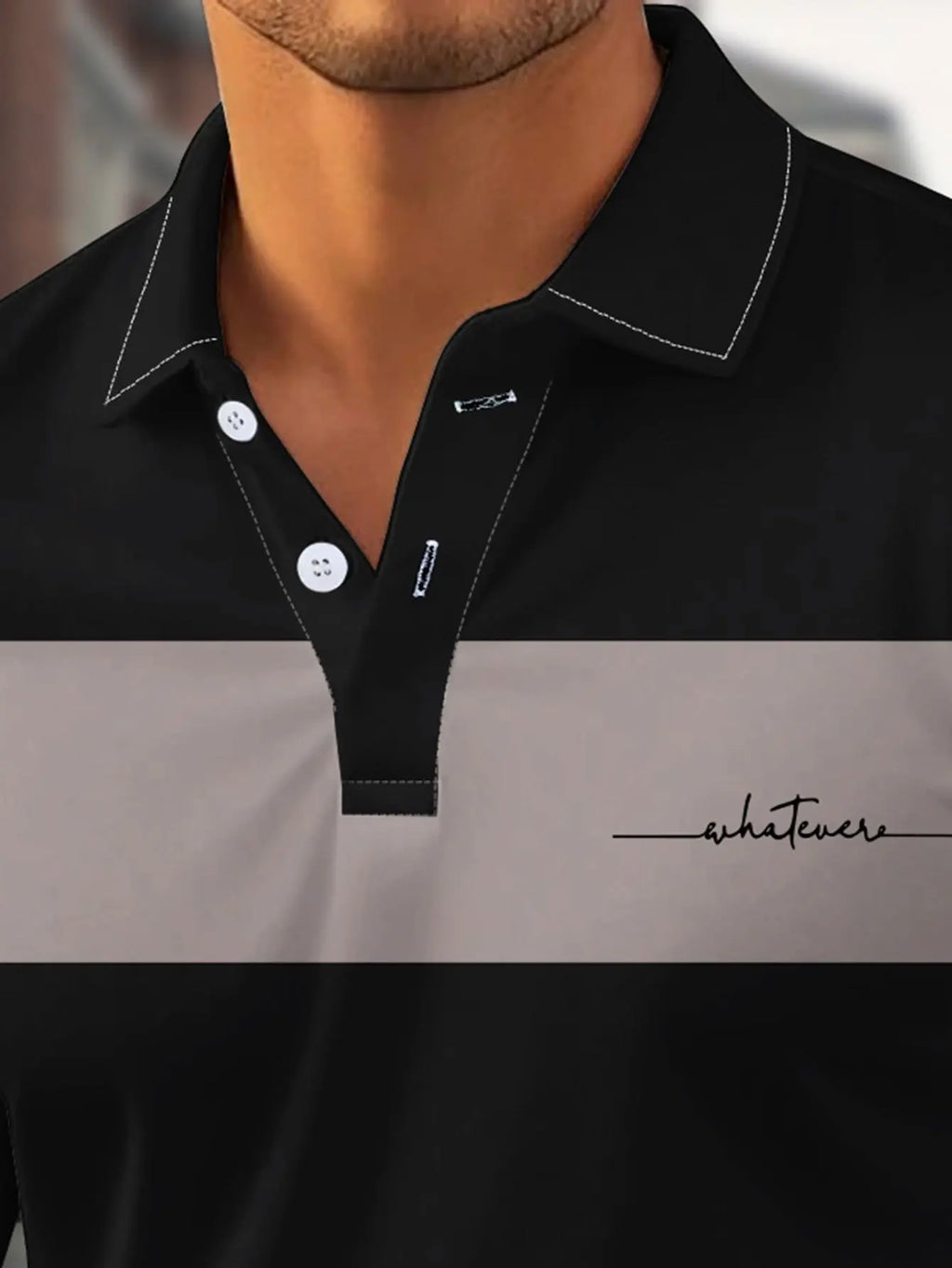 Men's Long-Sleeved POLO Shirt for Spring and Autumn 2025 with Street Fashion Comfort and 3D Striped Printing