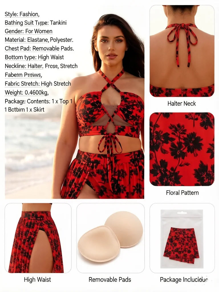 Red & Black Floral
