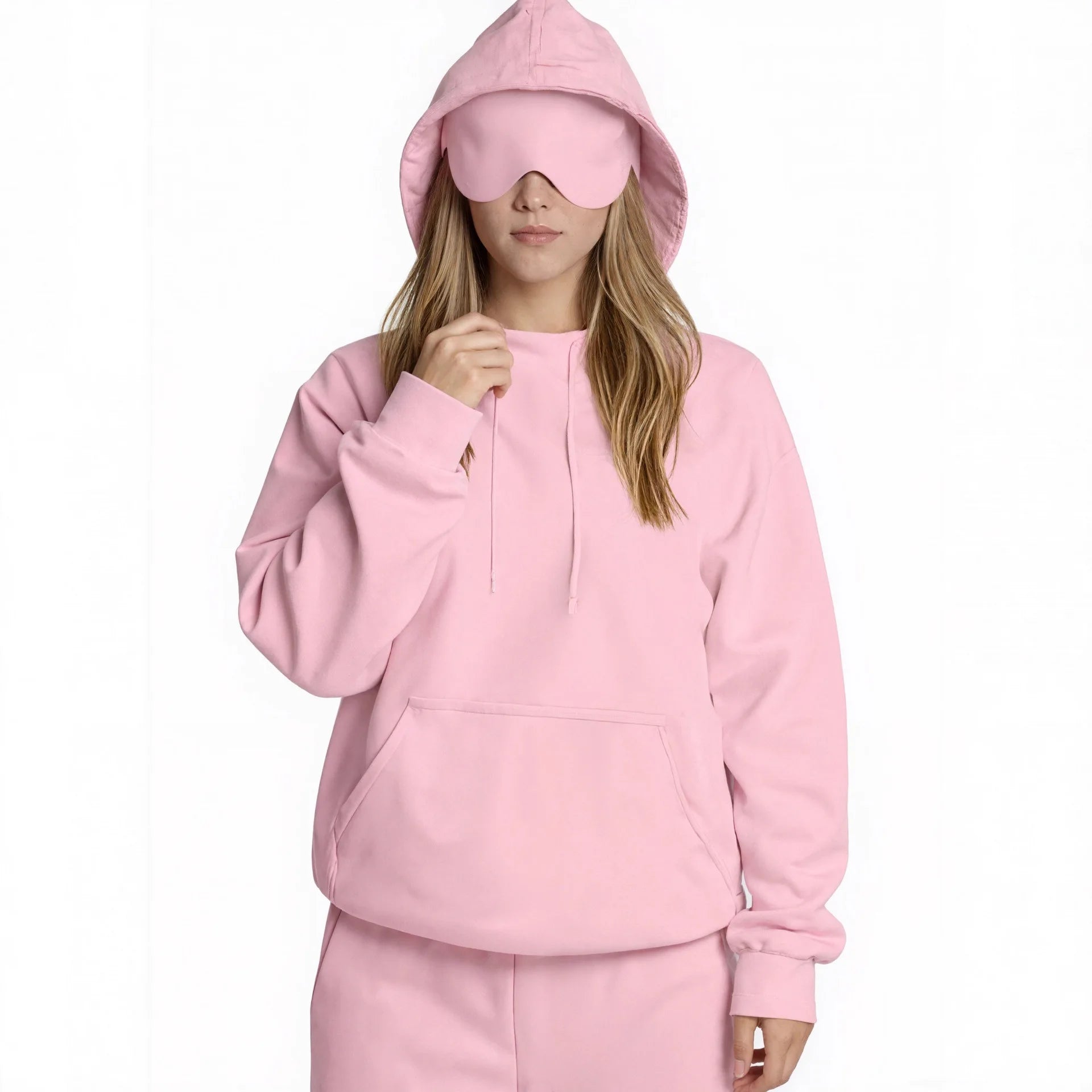 Women's Pocket Eye Mask Hooded Sweatshirt with Travel Mode Pullover for Autumn/Winter 2025
