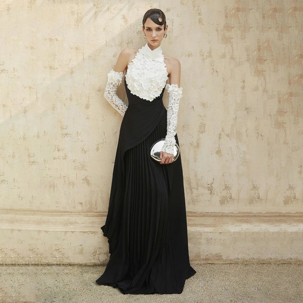 Vintage Sleeveless Halter Gown