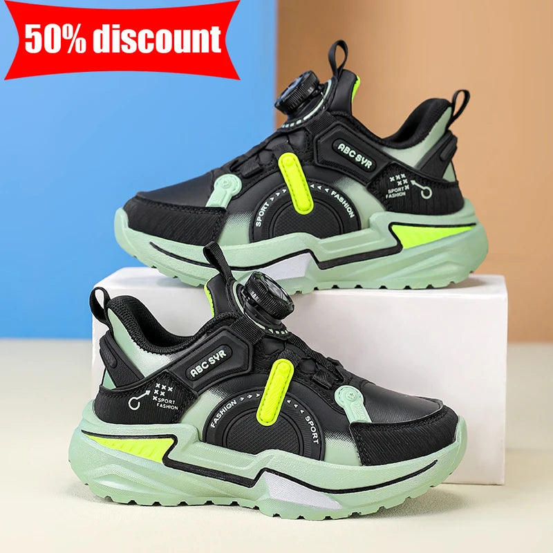 Childrens Sports Shoes Fashion Leather Comfortable Breathable Boys Casual Soft Bottom Non Slip Walking Outdoor Running Shoes
