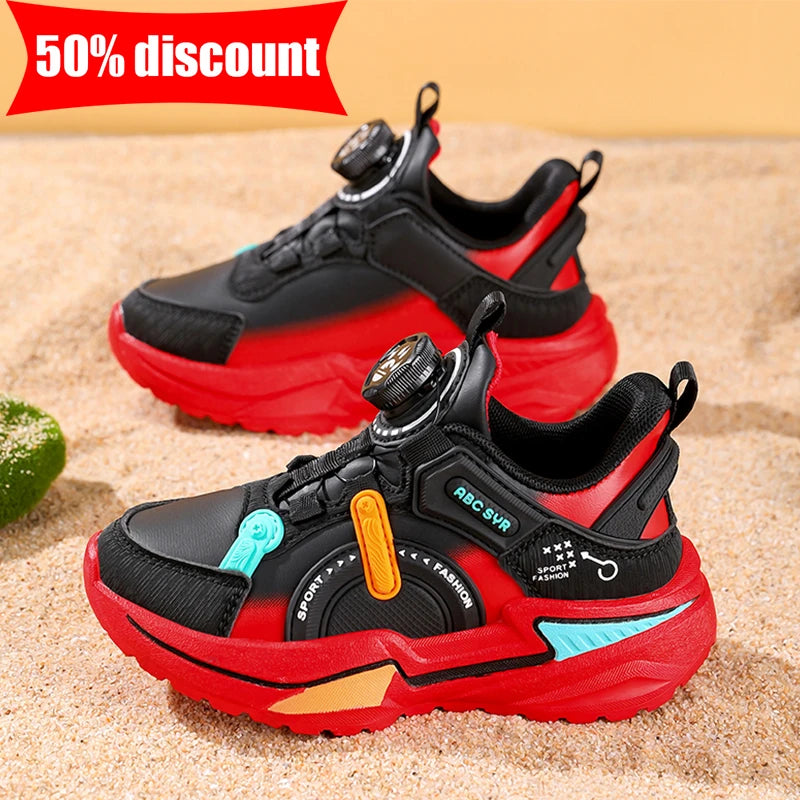 Childrens Sports Shoes Fashion Leather Comfortable Breathable Boys Casual Soft Bottom Non Slip Walking Outdoor Running Shoes
