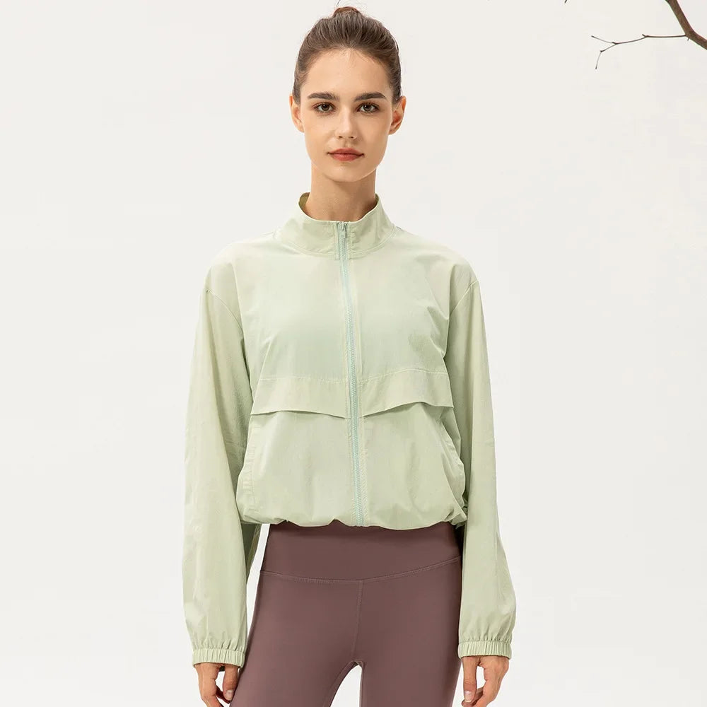 Women Autumn Winter Yoga Wear Sports Sweatshirt Modal Loose-Fit Casual Stand Collar Running Fitness Top Pants Breathable Soft